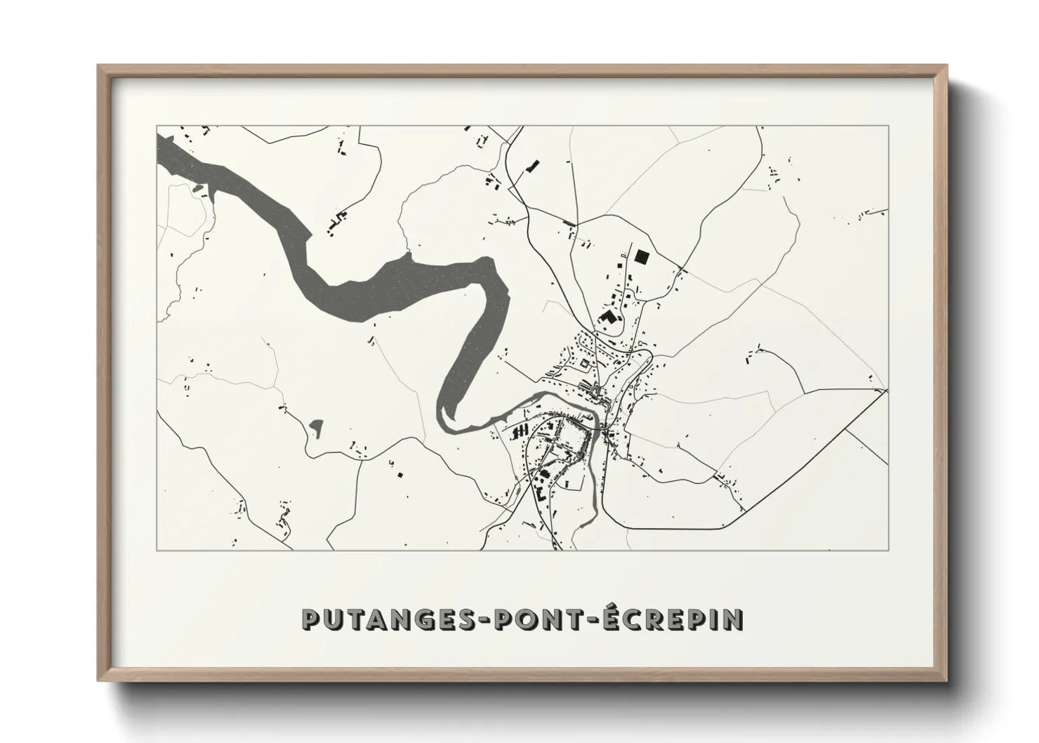 Une affiche de carte sur Putanges-Pont-Écrepin