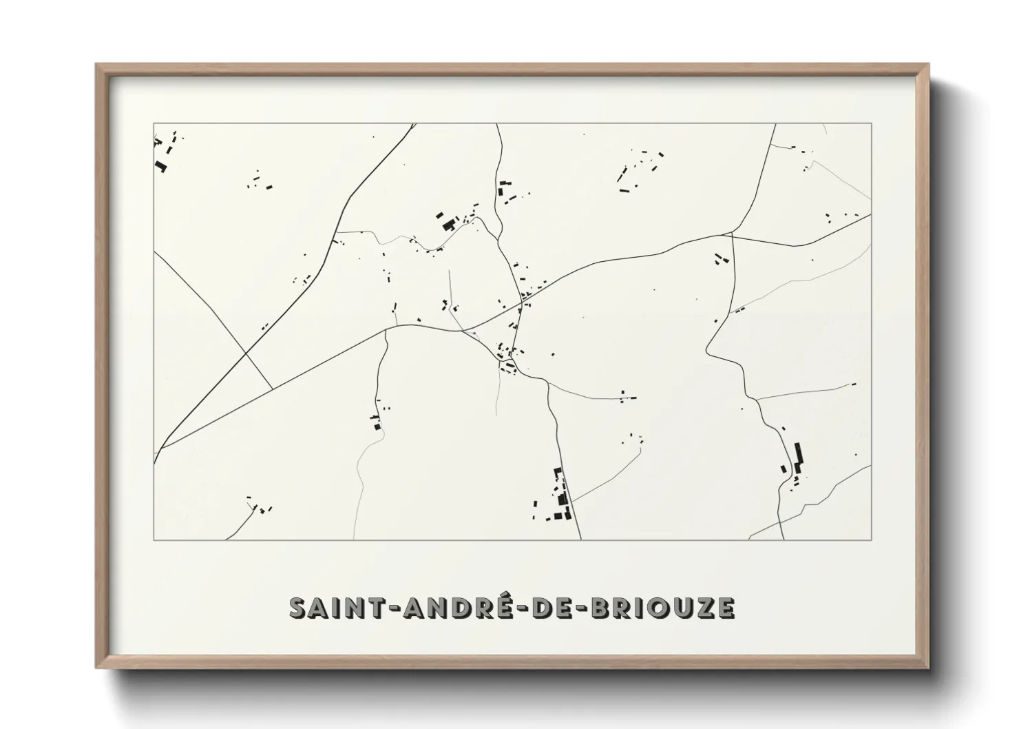 Une affiche de carte sur Saint-André-de-Briouze