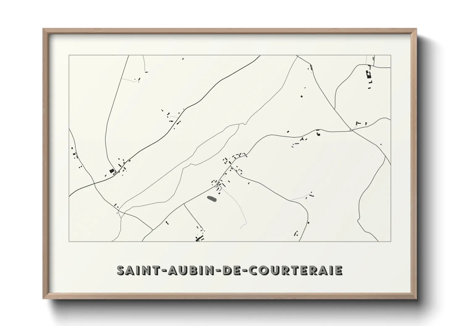 Une affiche de carte sur Saint-Aubin-de-Courteraie
