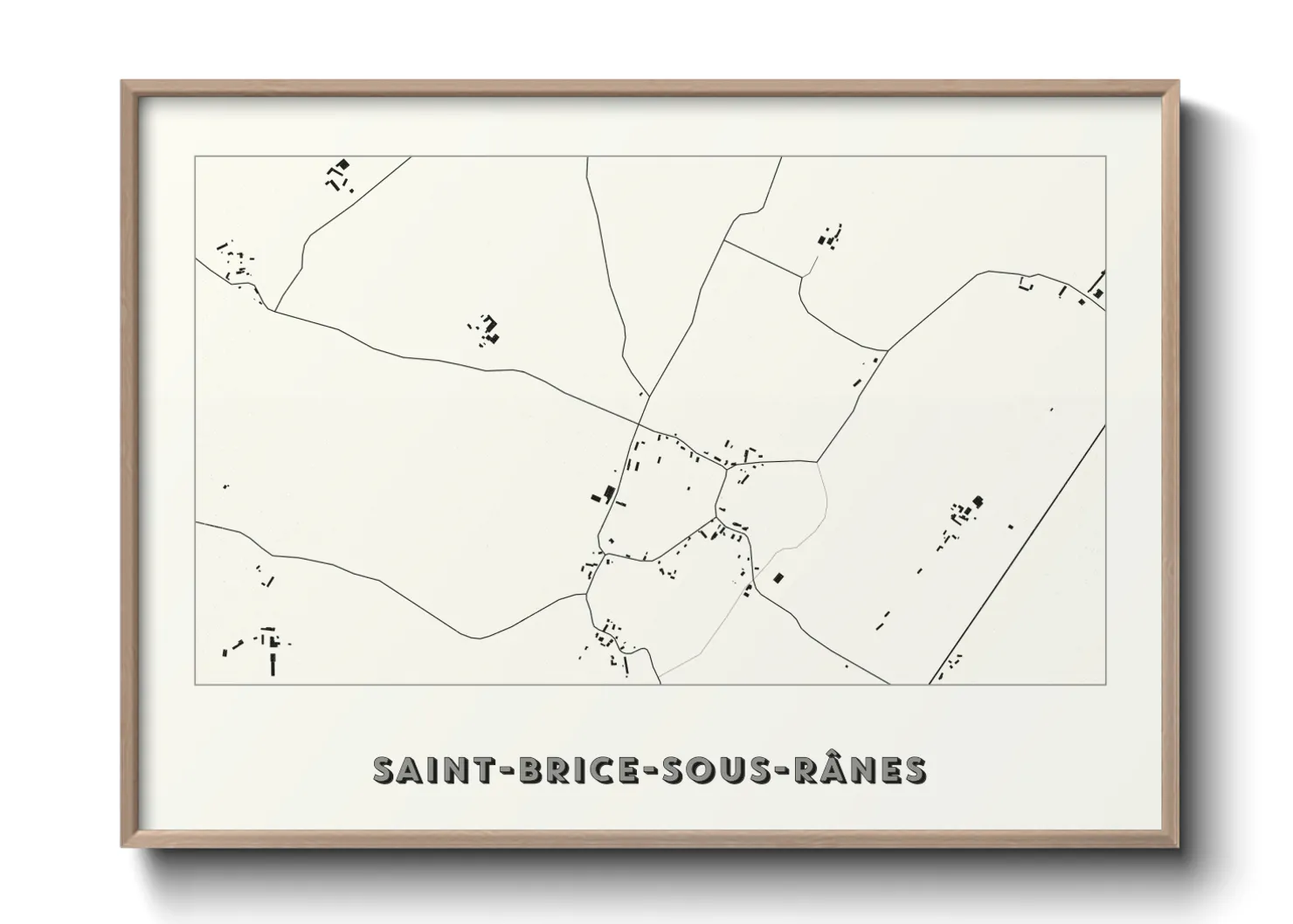 Une affiche de carte sur Saint-Brice-sous-Rânes