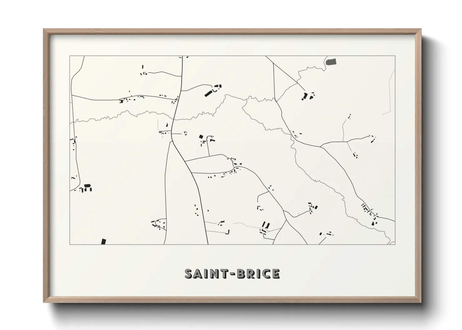 Une affiche de carte sur Saint-Brice