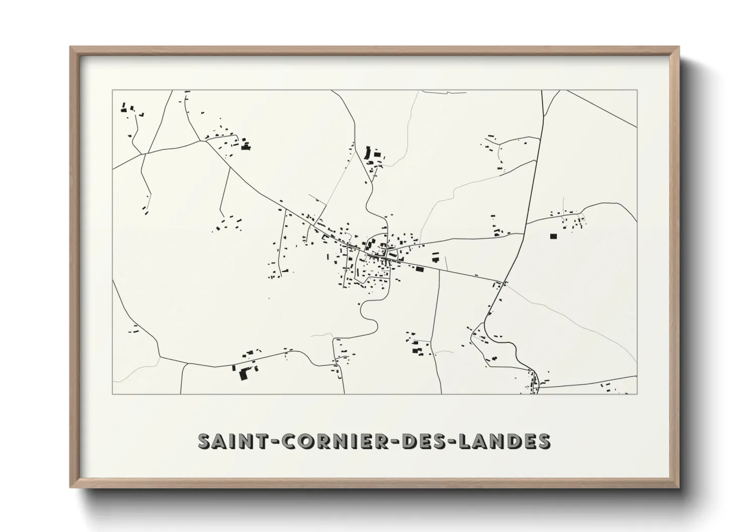 Une affiche de carte sur Saint-Cornier-des-Landes