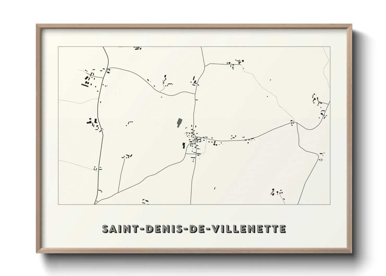 Une affiche de carte sur Saint-Denis-de-Villenette