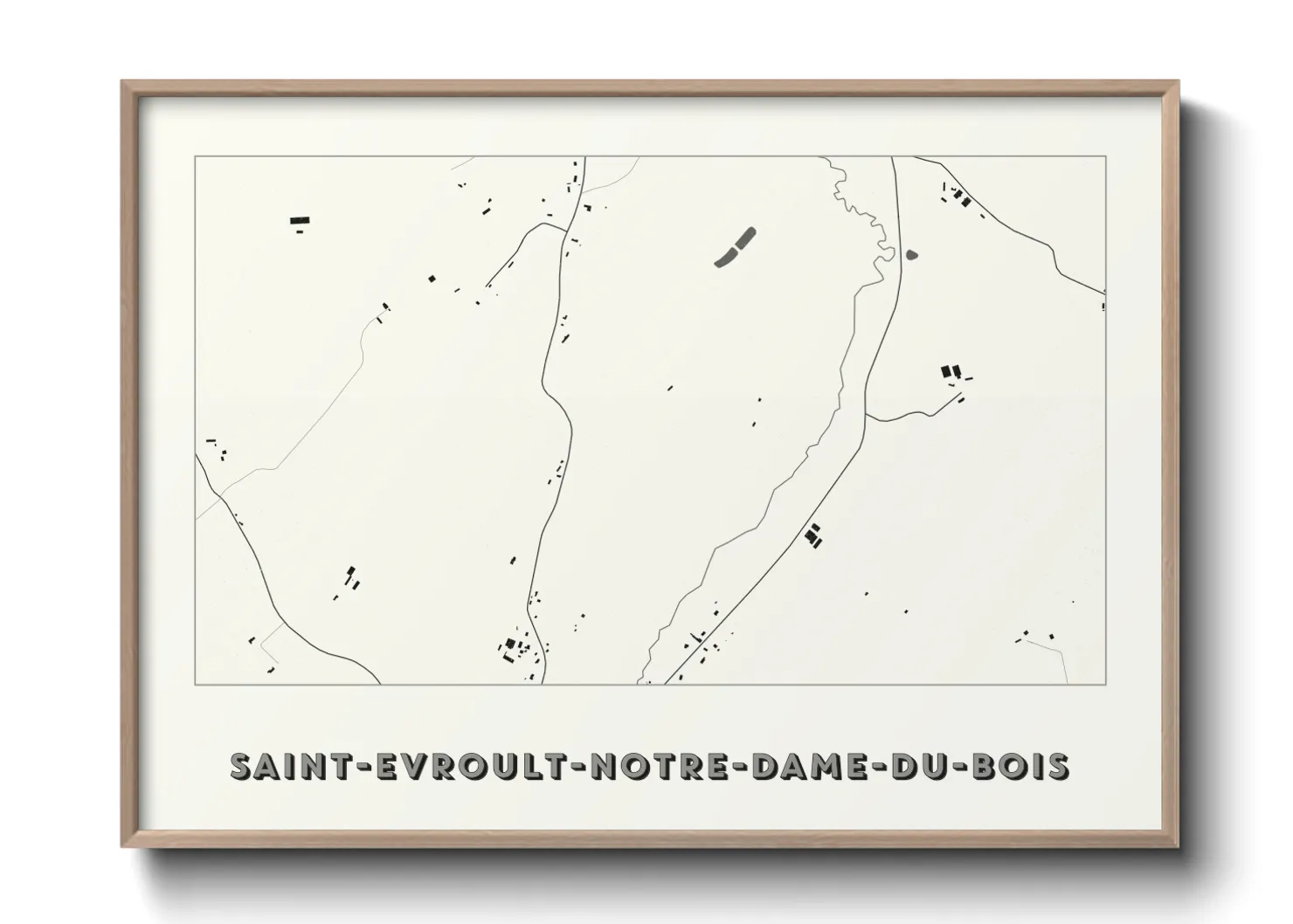 Une affiche de carte sur Saint-Evroult-Notre-Dame-du-Bois