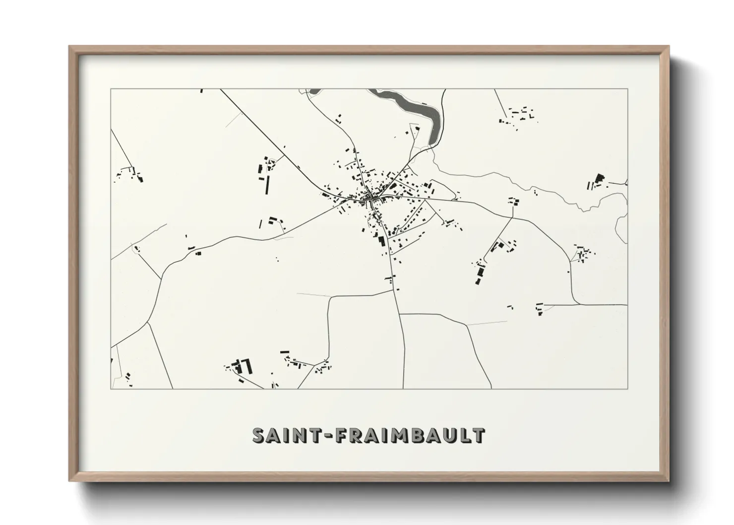 Une affiche de carte sur Saint-Fraimbault
