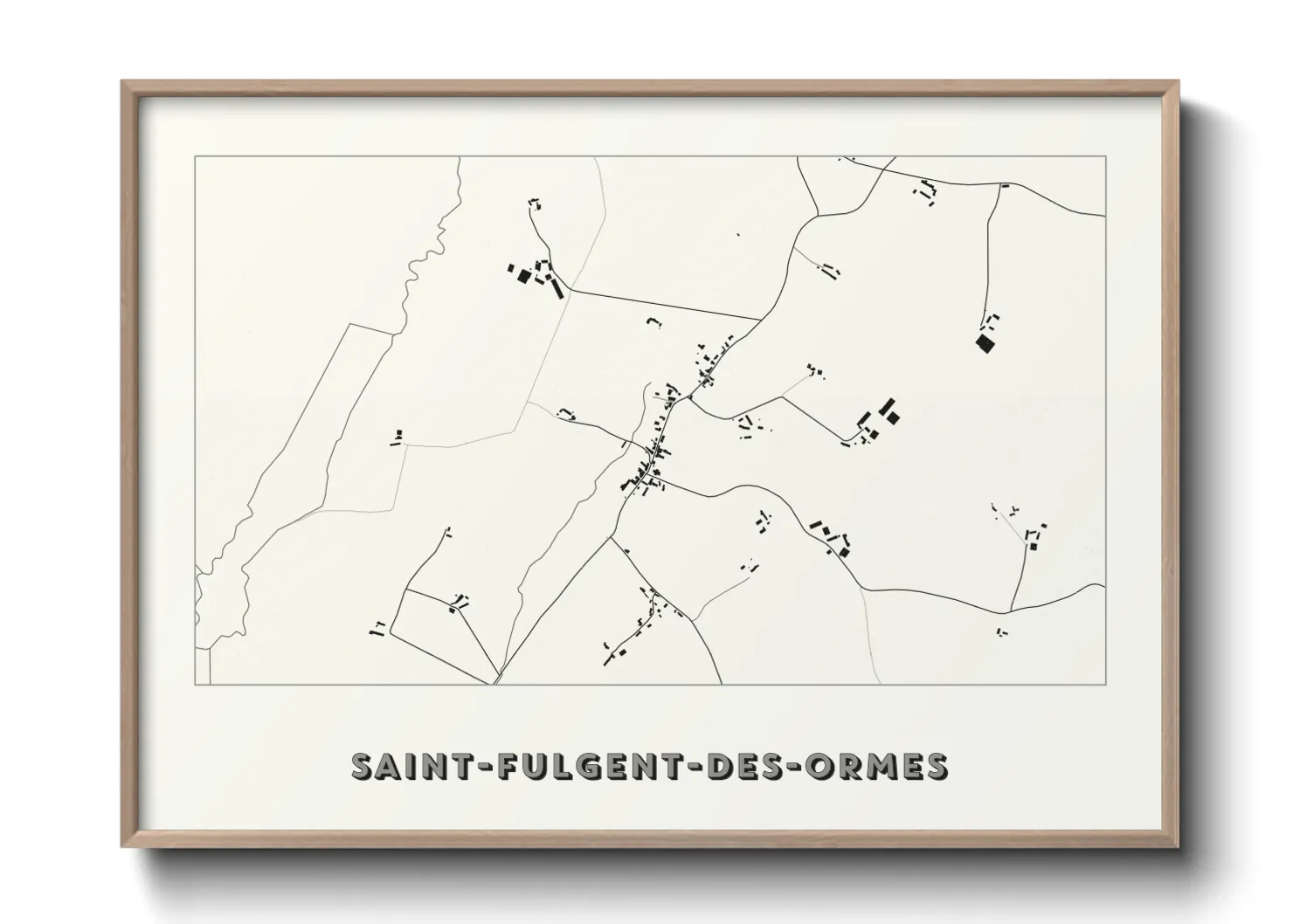 Une affiche de carte sur Saint-Fulgent-des-Ormes