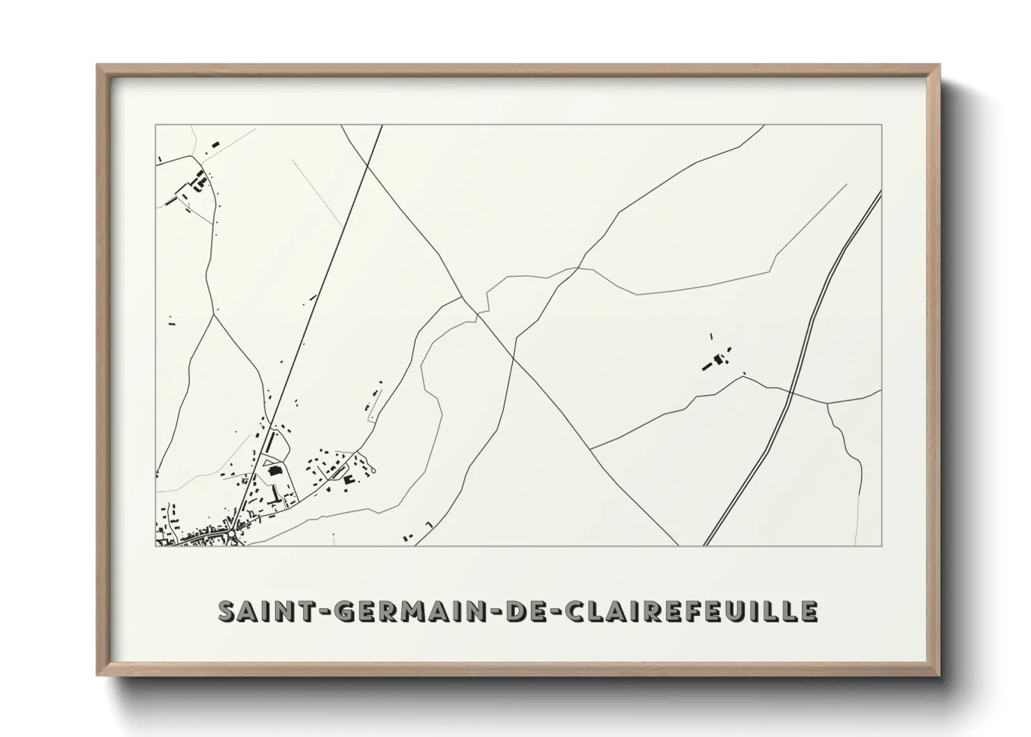 Une affiche de carte sur Saint-Germain-de-Clairefeuille