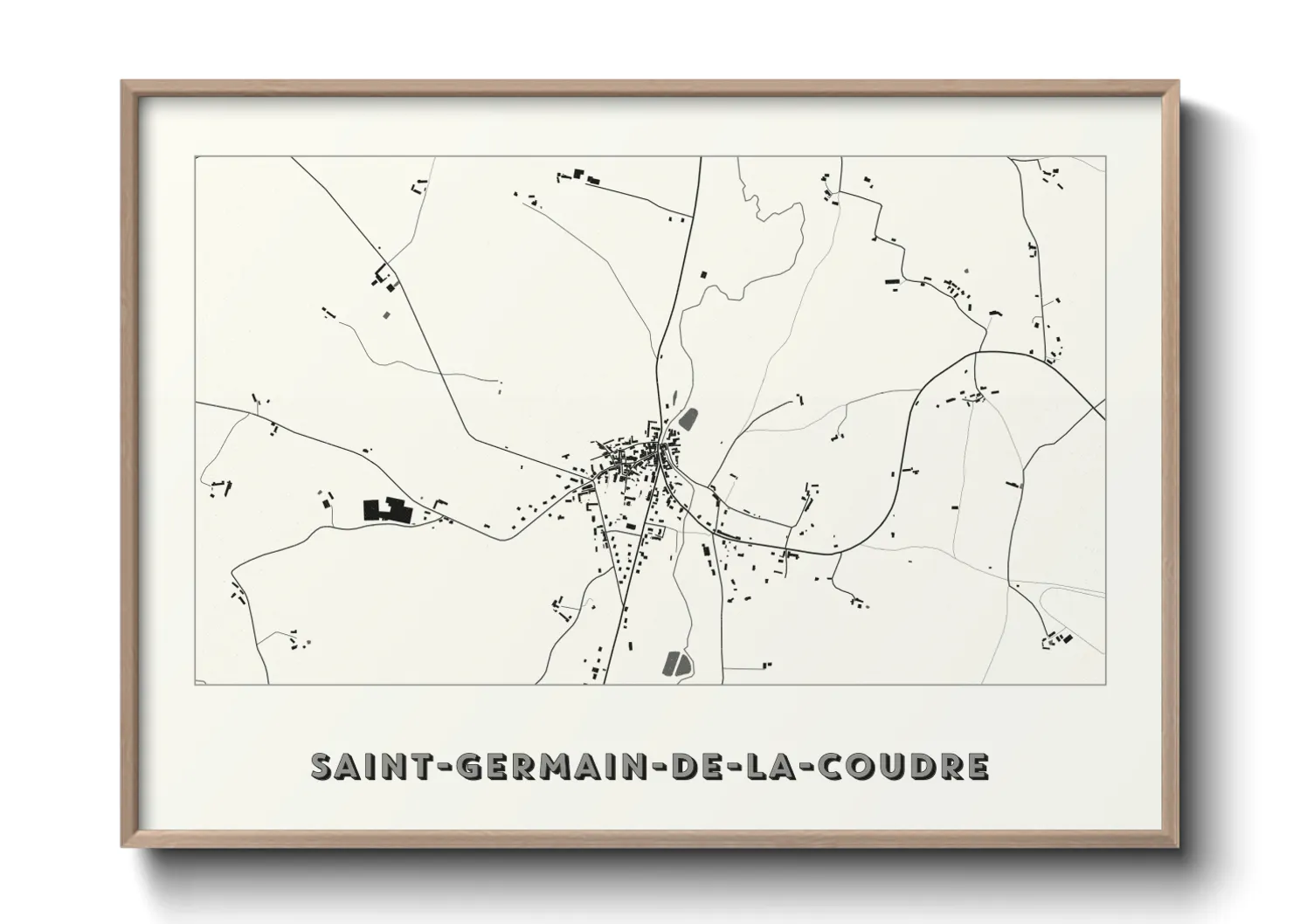 Une affiche de carte sur Saint-Germain-de-la-Coudre