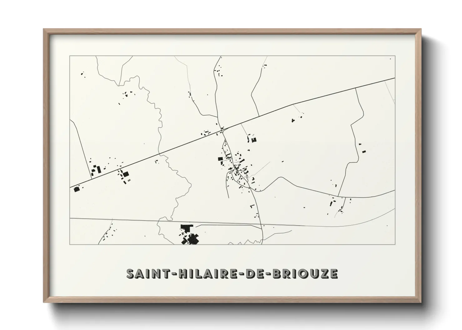 Une affiche de carte sur Saint-Hilaire-de-Briouze