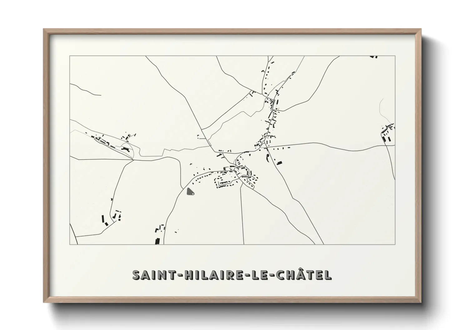 Une affiche de carte sur Saint-Hilaire-le-Châtel