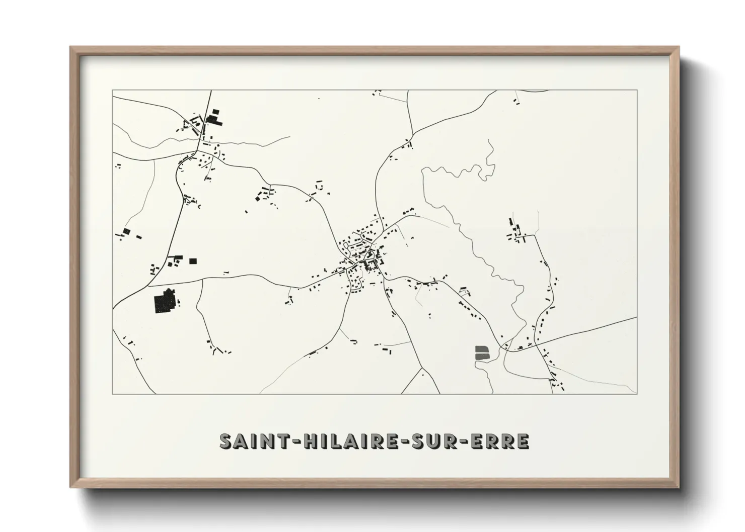 Une affiche de carte sur Saint-Hilaire-sur-Erre