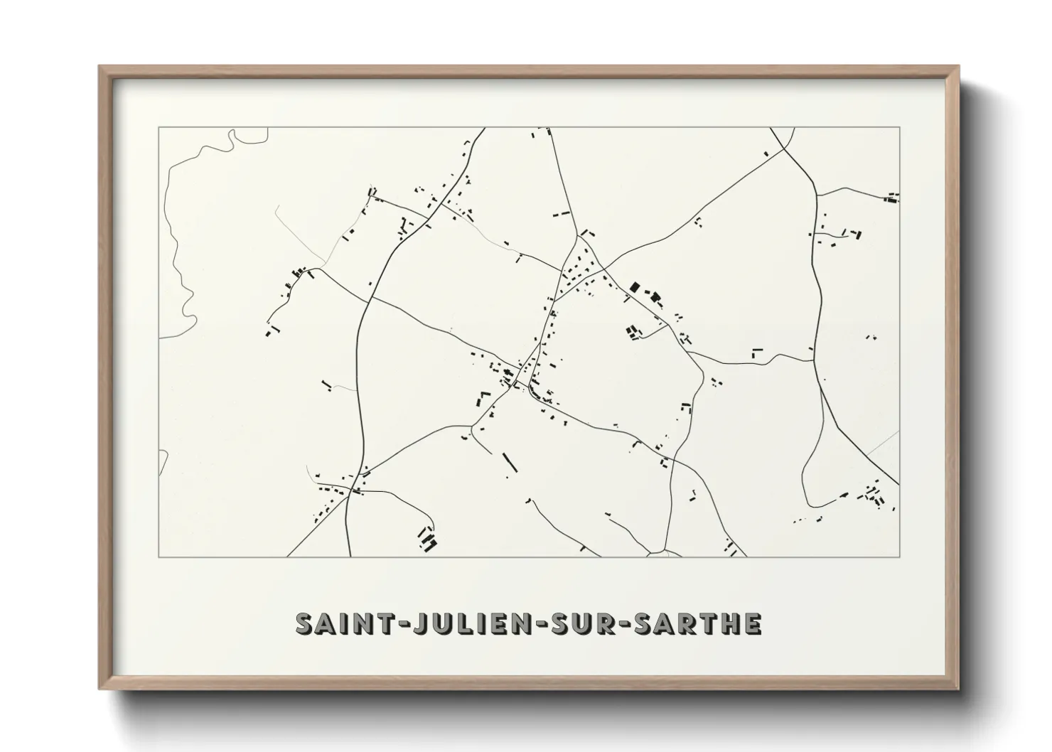 Une affiche de carte sur Saint-Julien-sur-Sarthe