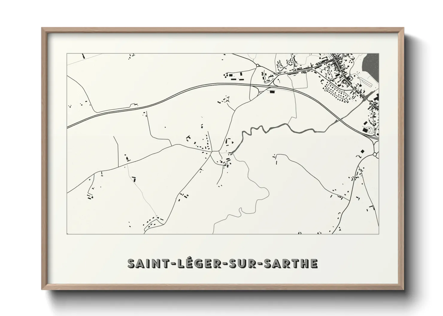 Une affiche de carte sur Saint-Léger-sur-Sarthe