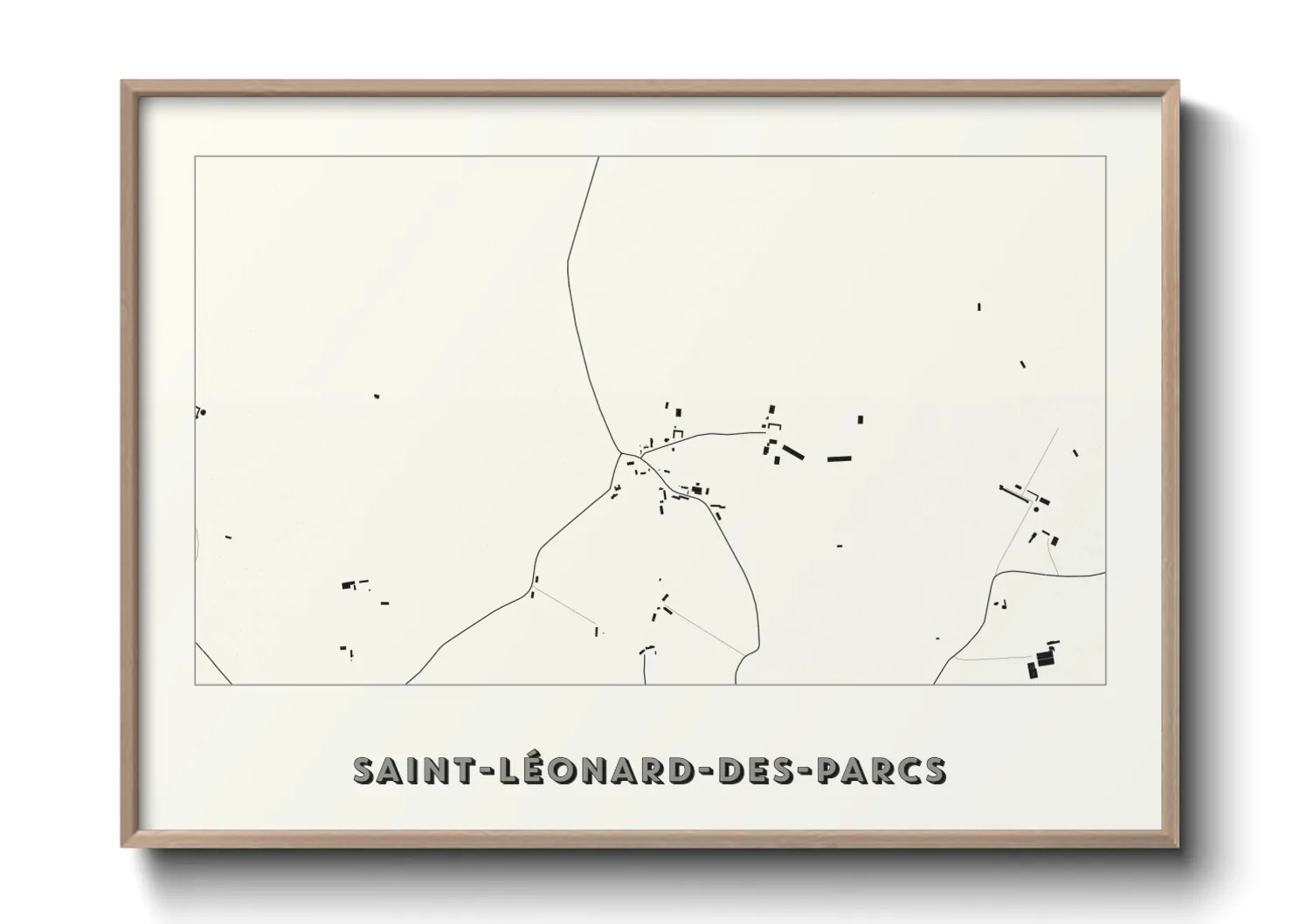 Une affiche de carte sur Saint-Léonard-des-Parcs