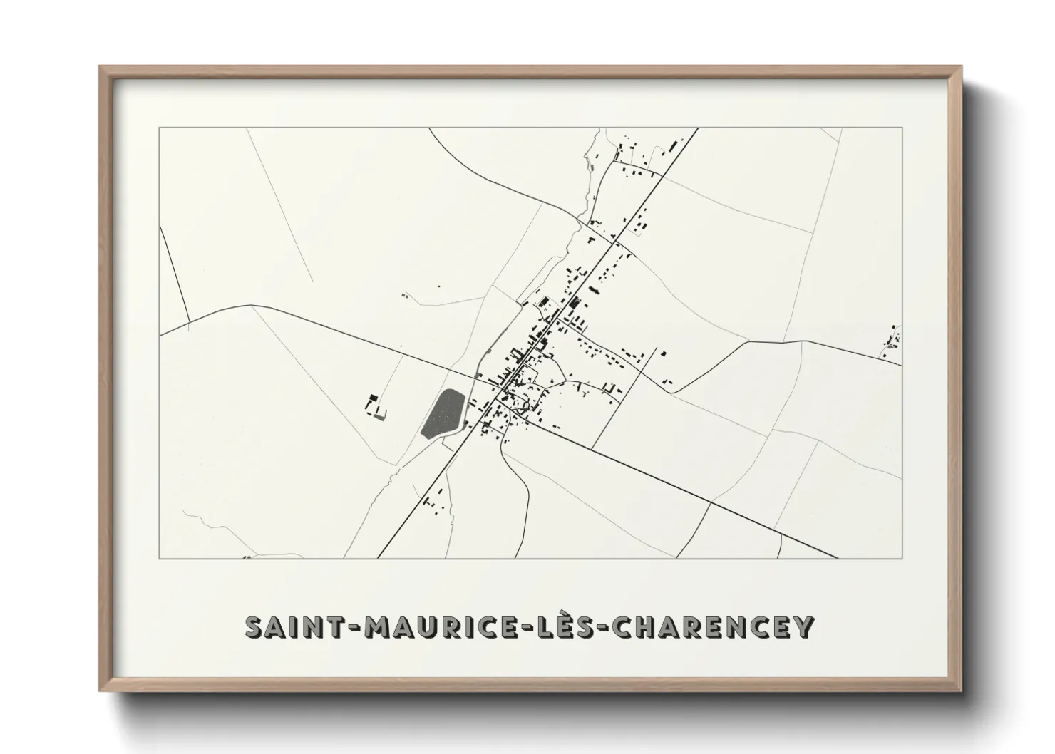 Une affiche de carte sur Saint-Maurice-lès-Charencey