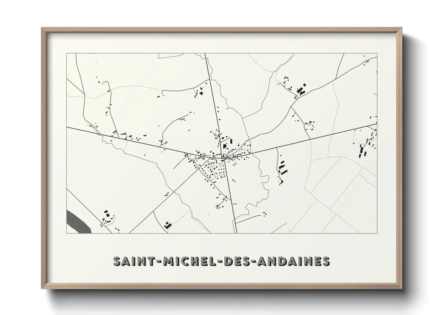 Une affiche de carte sur Saint-Michel-des-Andaines