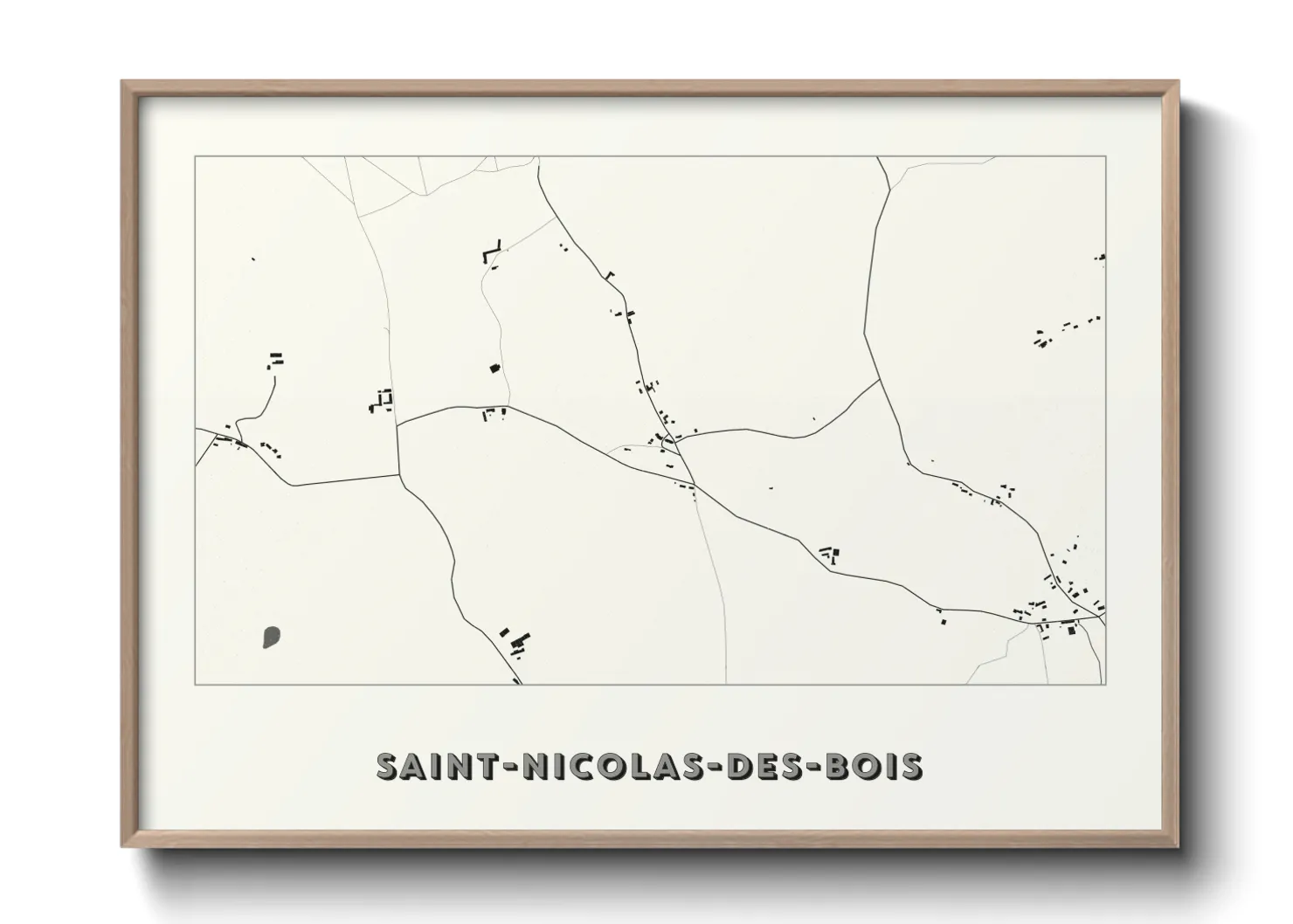 Une affiche de carte sur Saint-Nicolas-des-Bois
