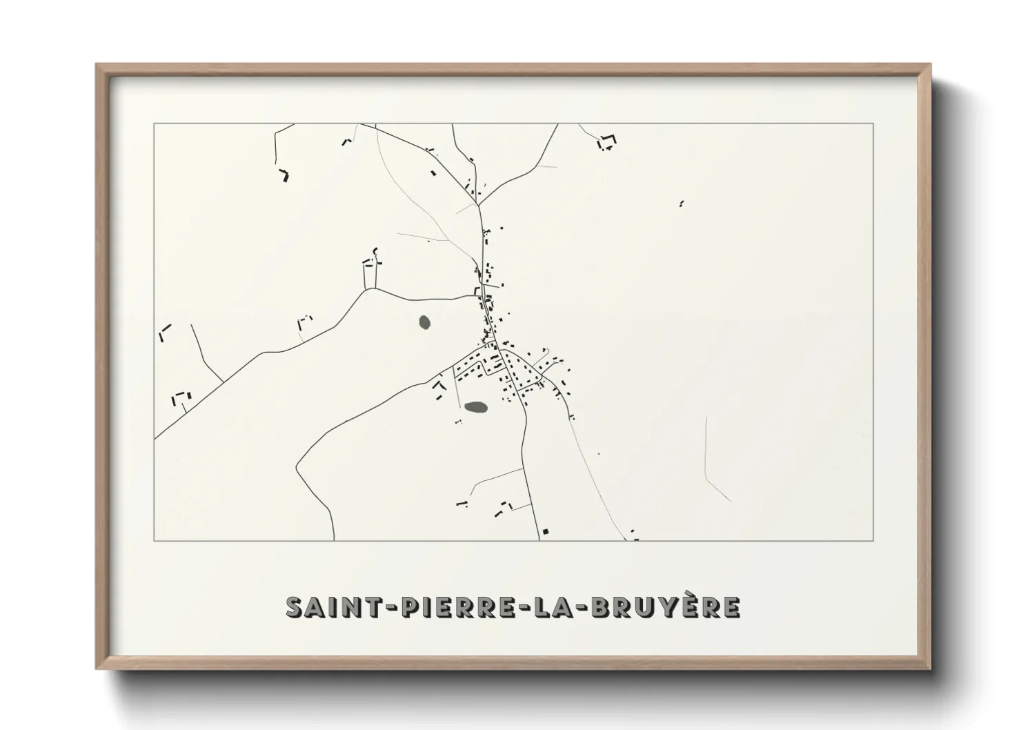 Une affiche de carte sur Saint-Pierre-la-Bruyère