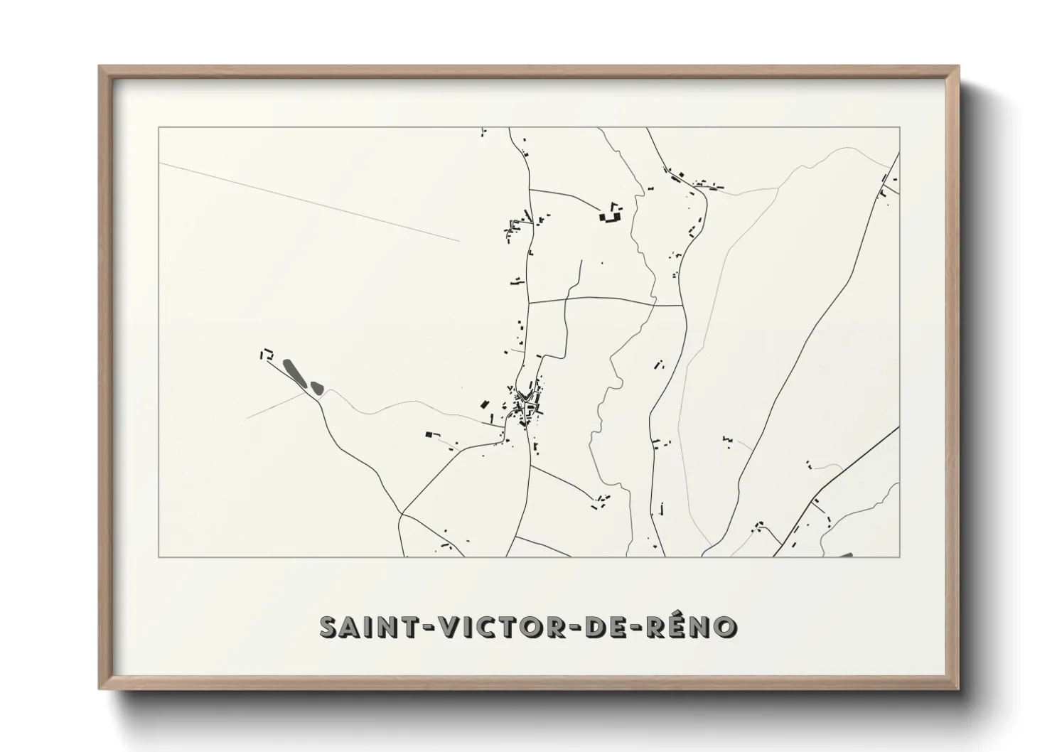 Une affiche de carte sur Saint-Victor-de-Réno