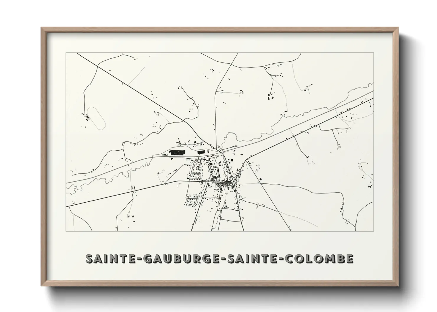 Une affiche de carte sur Sainte-Gauburge-Sainte-Colombe