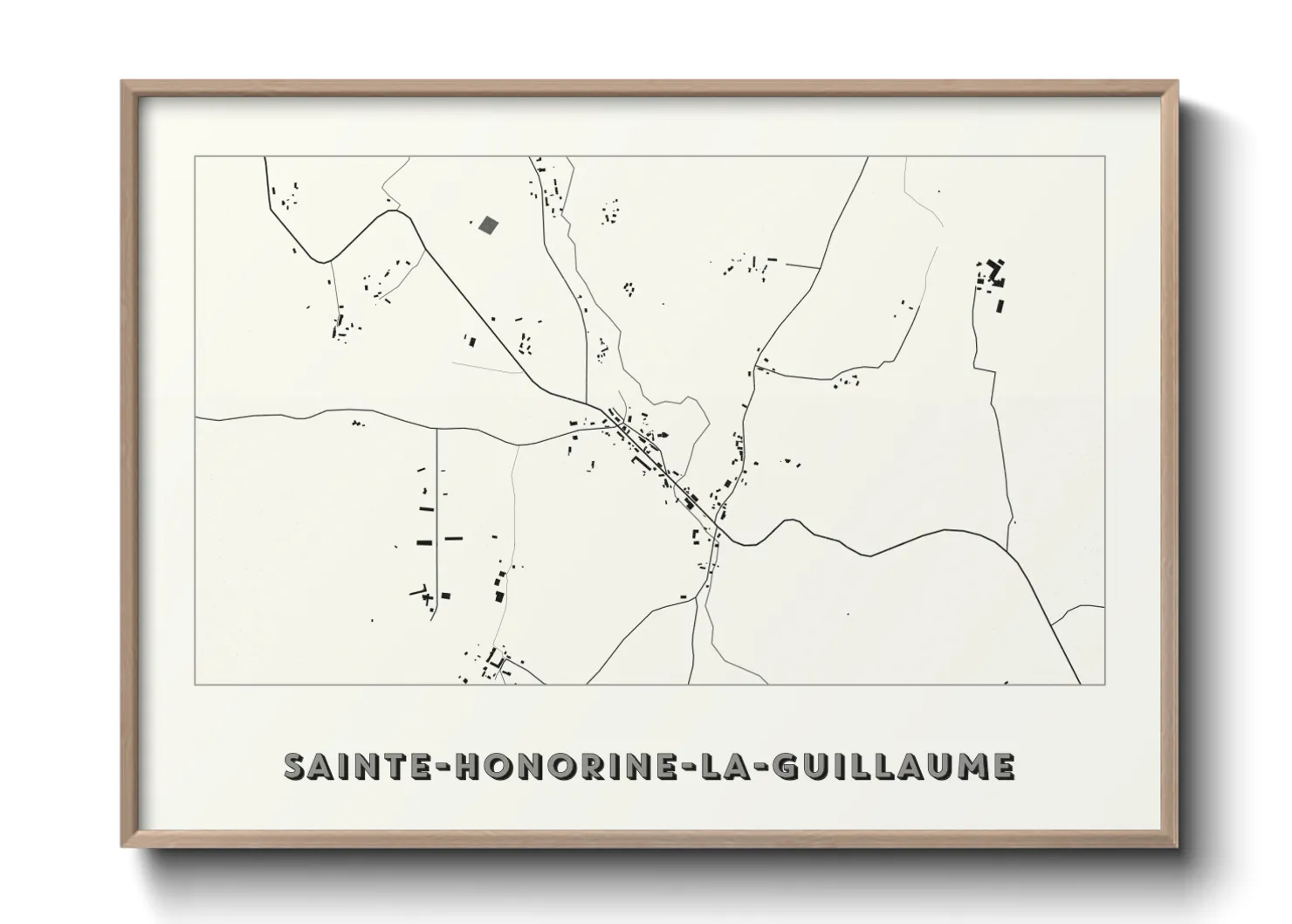 Une affiche de carte sur Sainte-Honorine-la-Guillaume