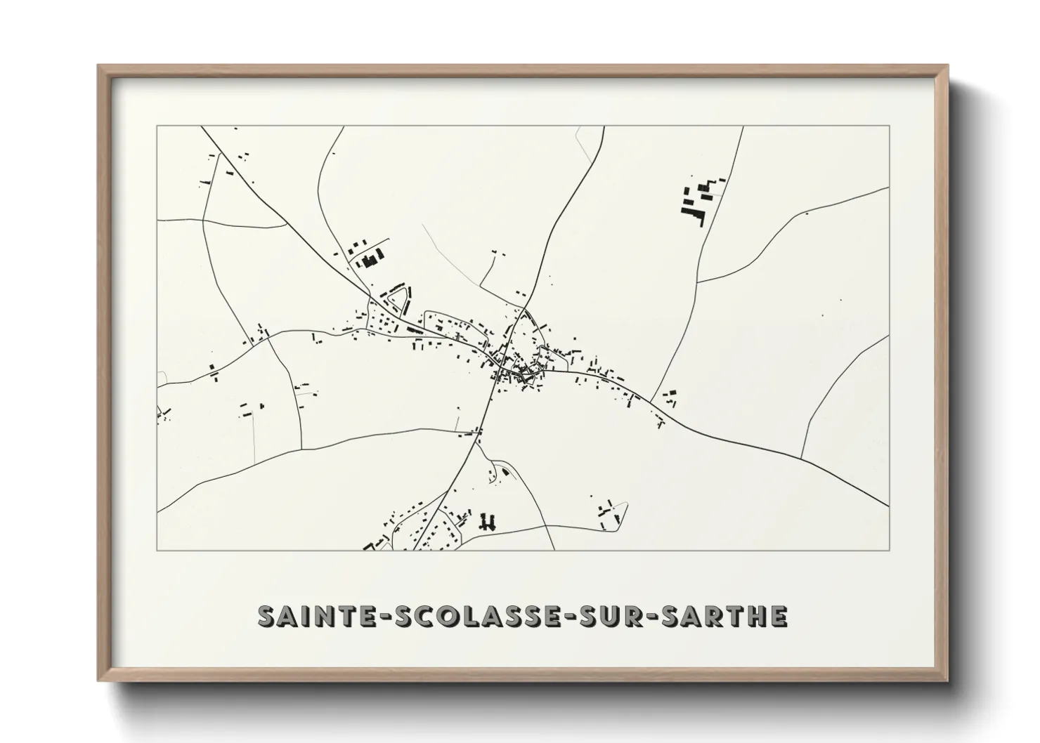 Une affiche de carte sur Sainte-Scolasse-sur-Sarthe