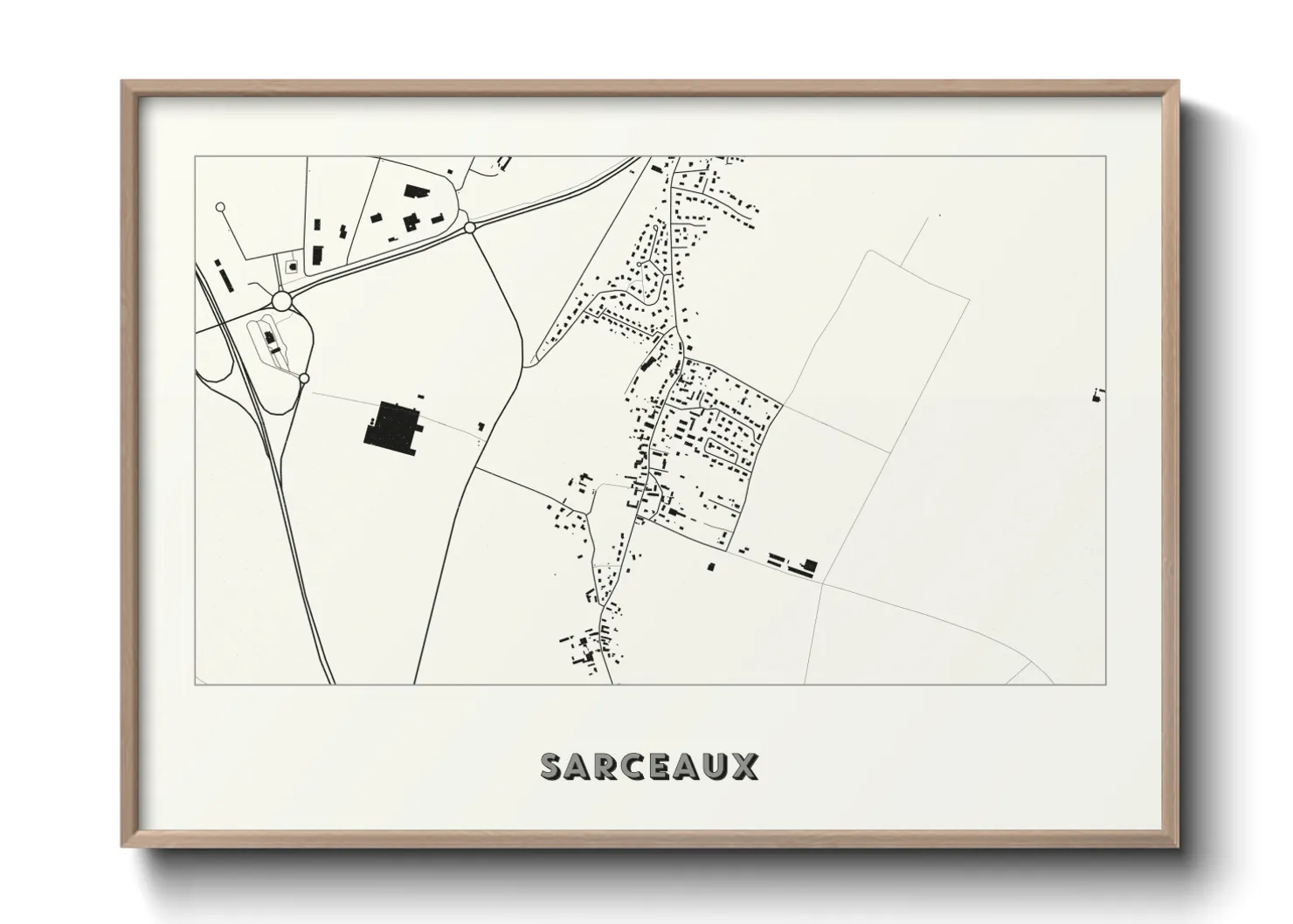 Une affiche de carte sur Sarceaux