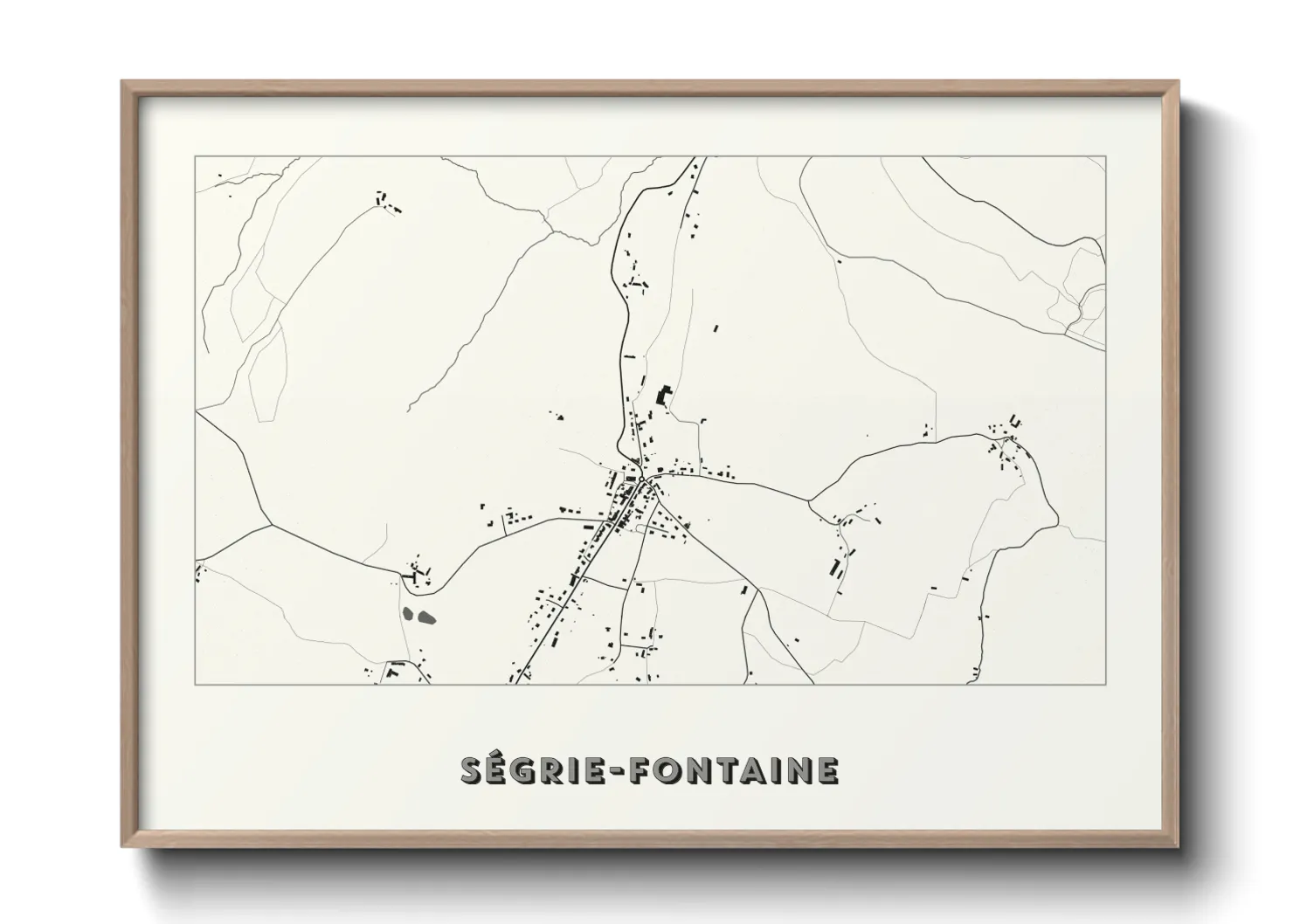 Une affiche de carte sur Ségrie-Fontaine