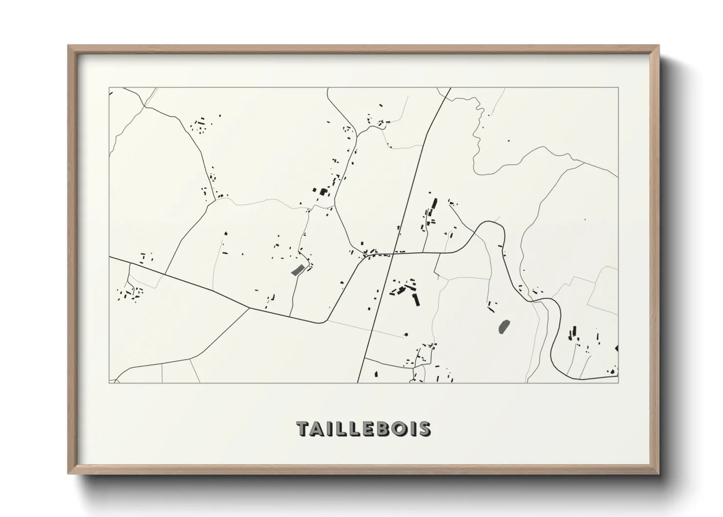 Une affiche de carte sur Taillebois