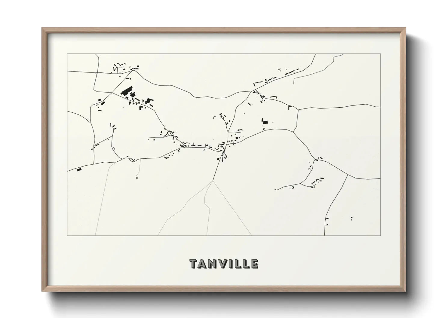 Une affiche de carte sur Tanville
