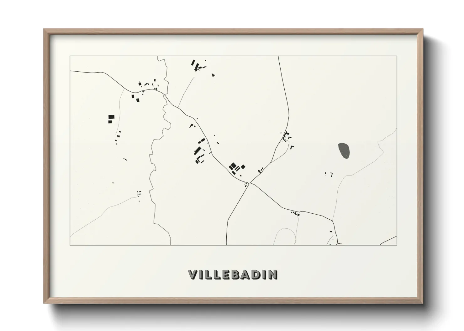 Une affiche de carte sur Villebadin
