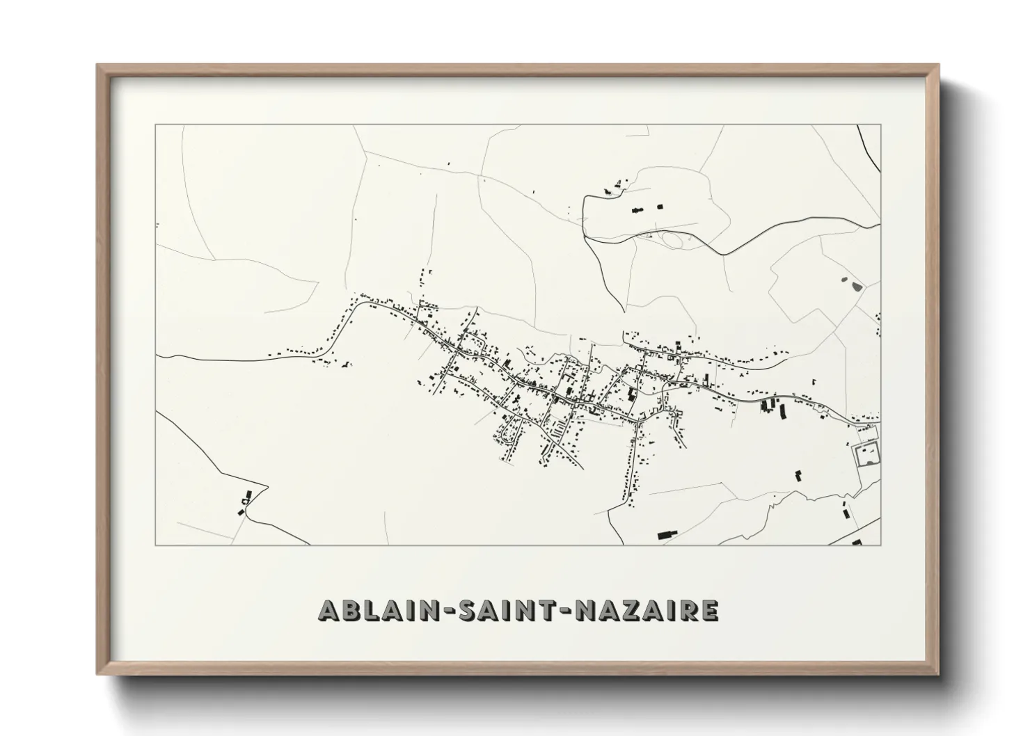 Une affiche de carte sur Ablain-Saint-Nazaire