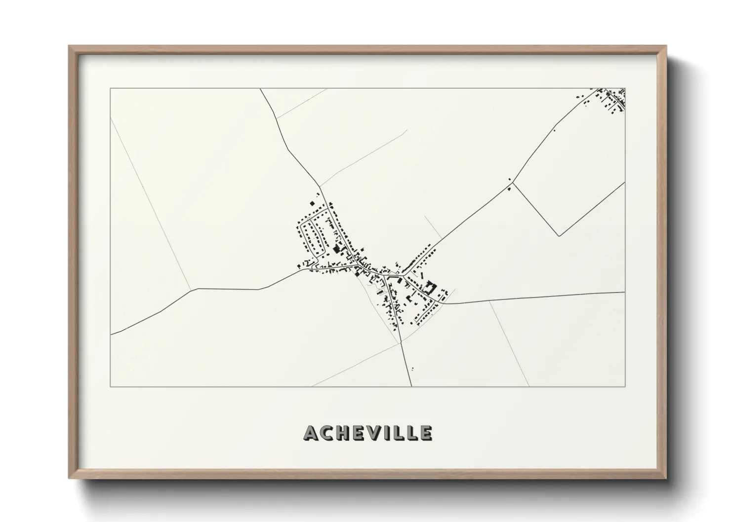 Une affiche de carte sur Acheville