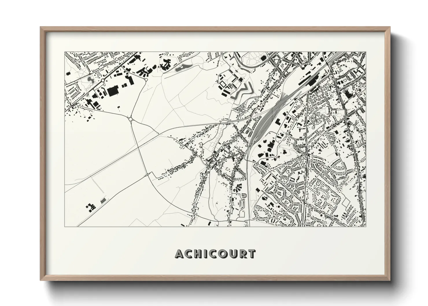 Une affiche de carte sur Achicourt