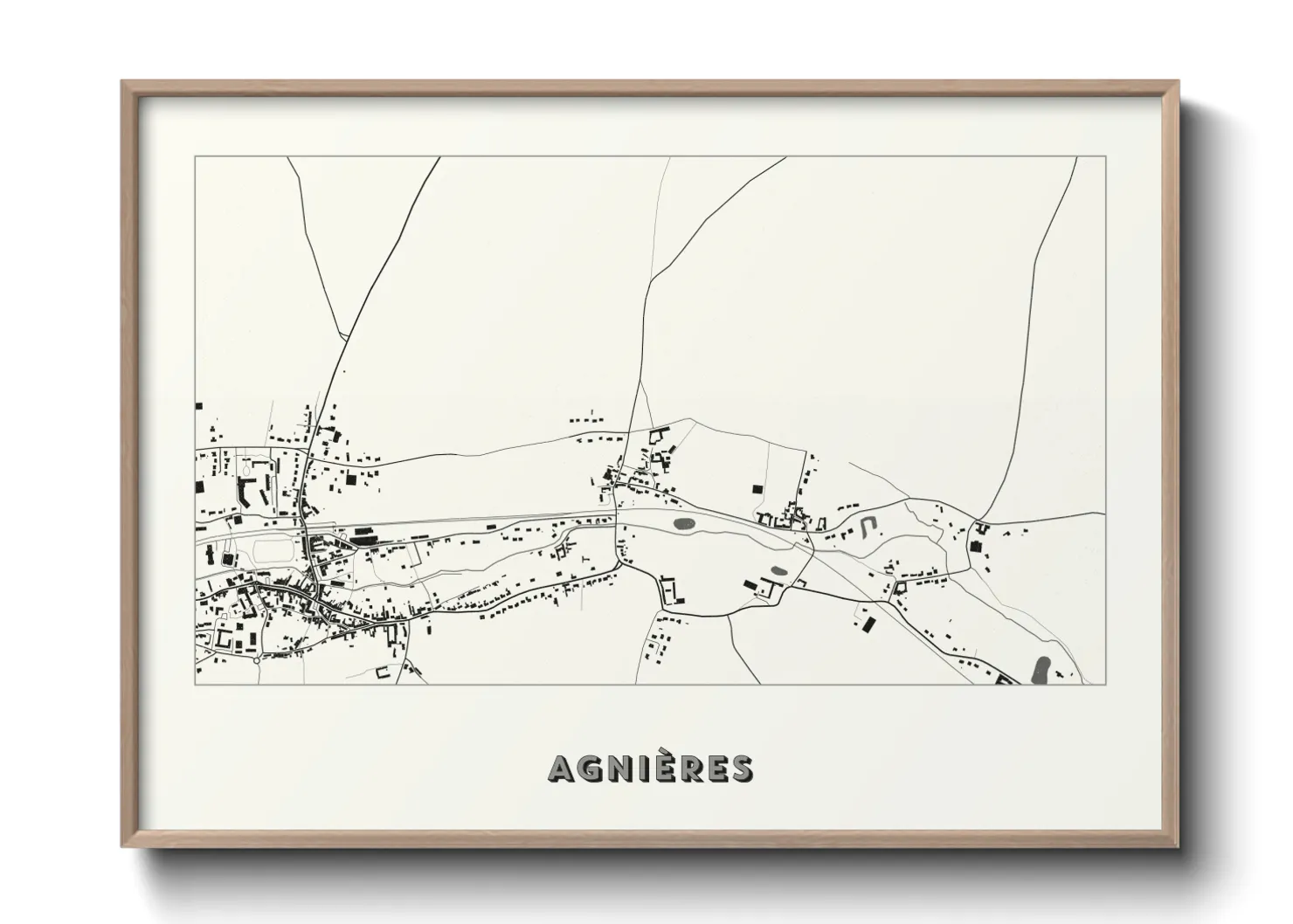 Une affiche de carte sur Agnières