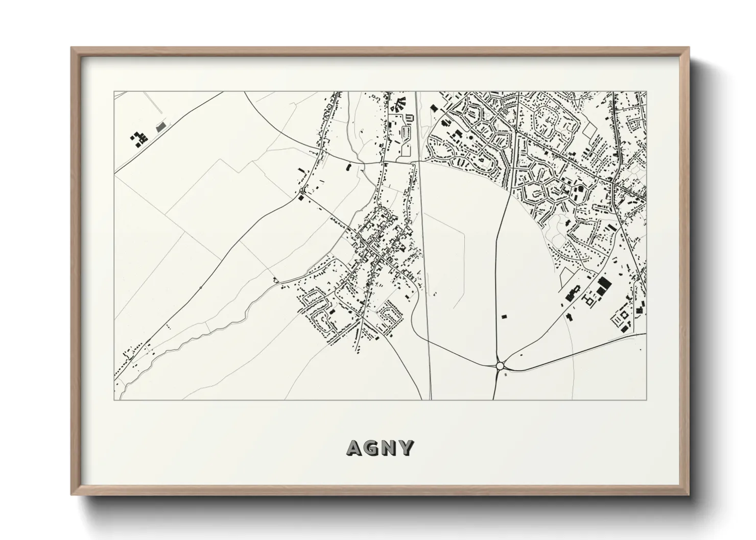 Une affiche de carte sur Agny