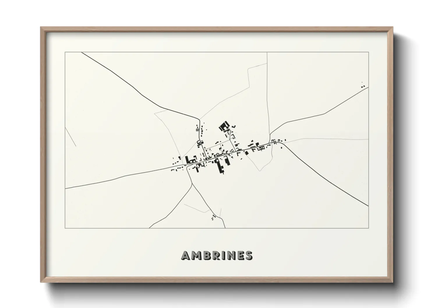 Une affiche de carte sur Ambrines