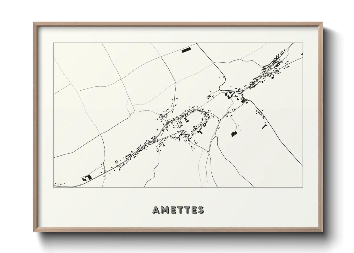 Une affiche de carte sur Amettes
