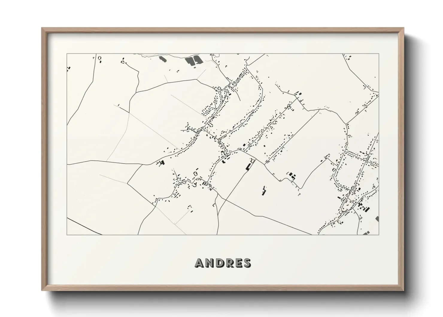Une affiche de carte sur Andres