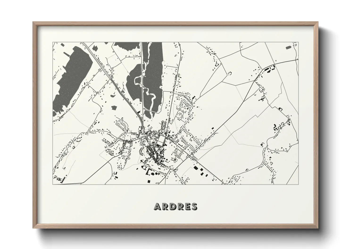 Une affiche de carte sur Ardres