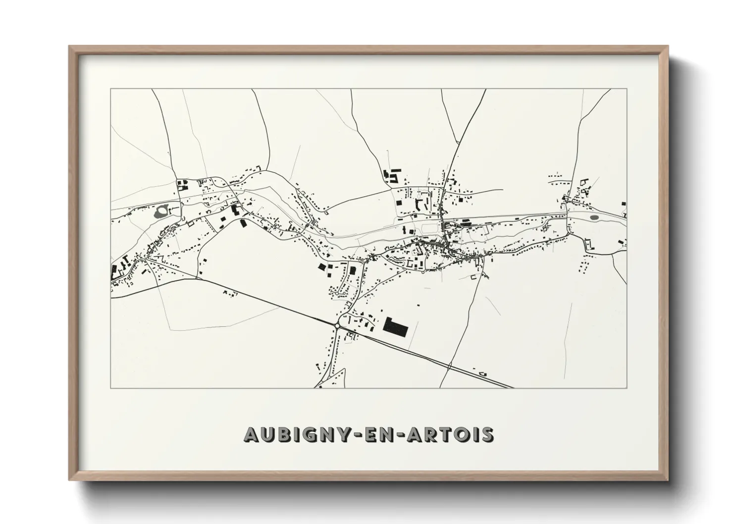Une affiche de carte sur Aubigny-en-Artois
