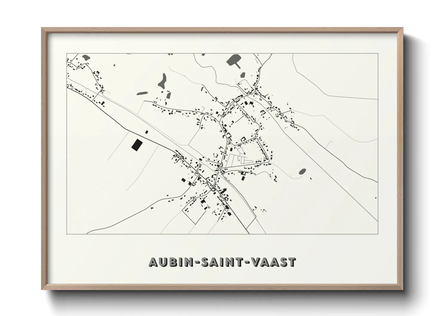 Une affiche de carte sur Aubin-Saint-Vaast
