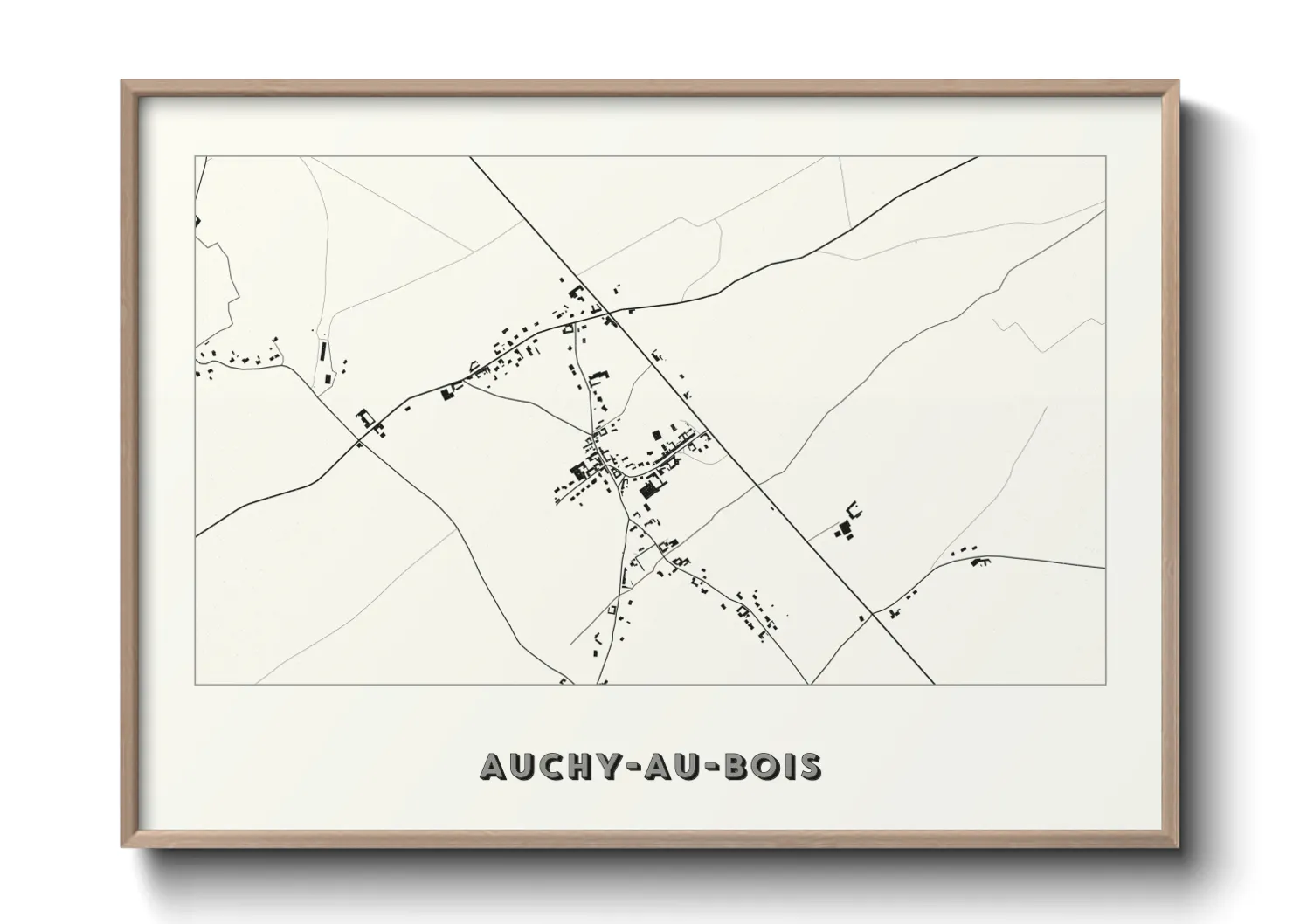 Une affiche de carte sur Auchy-au-Bois