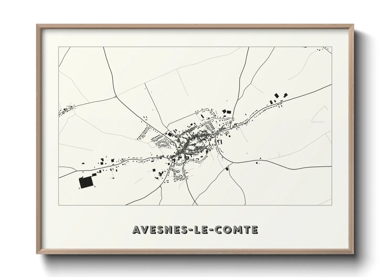Une affiche de carte sur Avesnes-le-Comte
