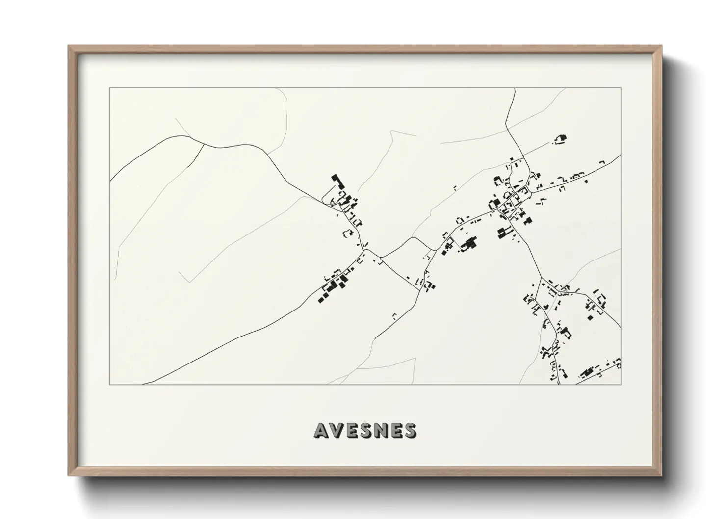 Une affiche de carte sur Avesnes
