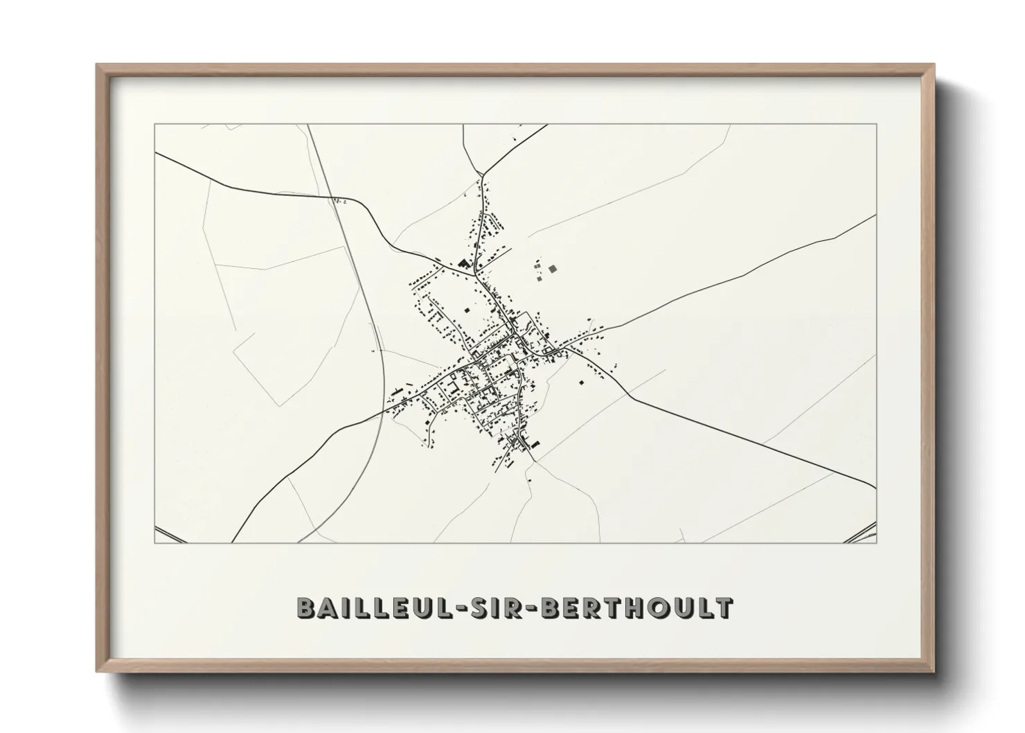 Une affiche de carte sur Bailleul-Sir-Berthoult