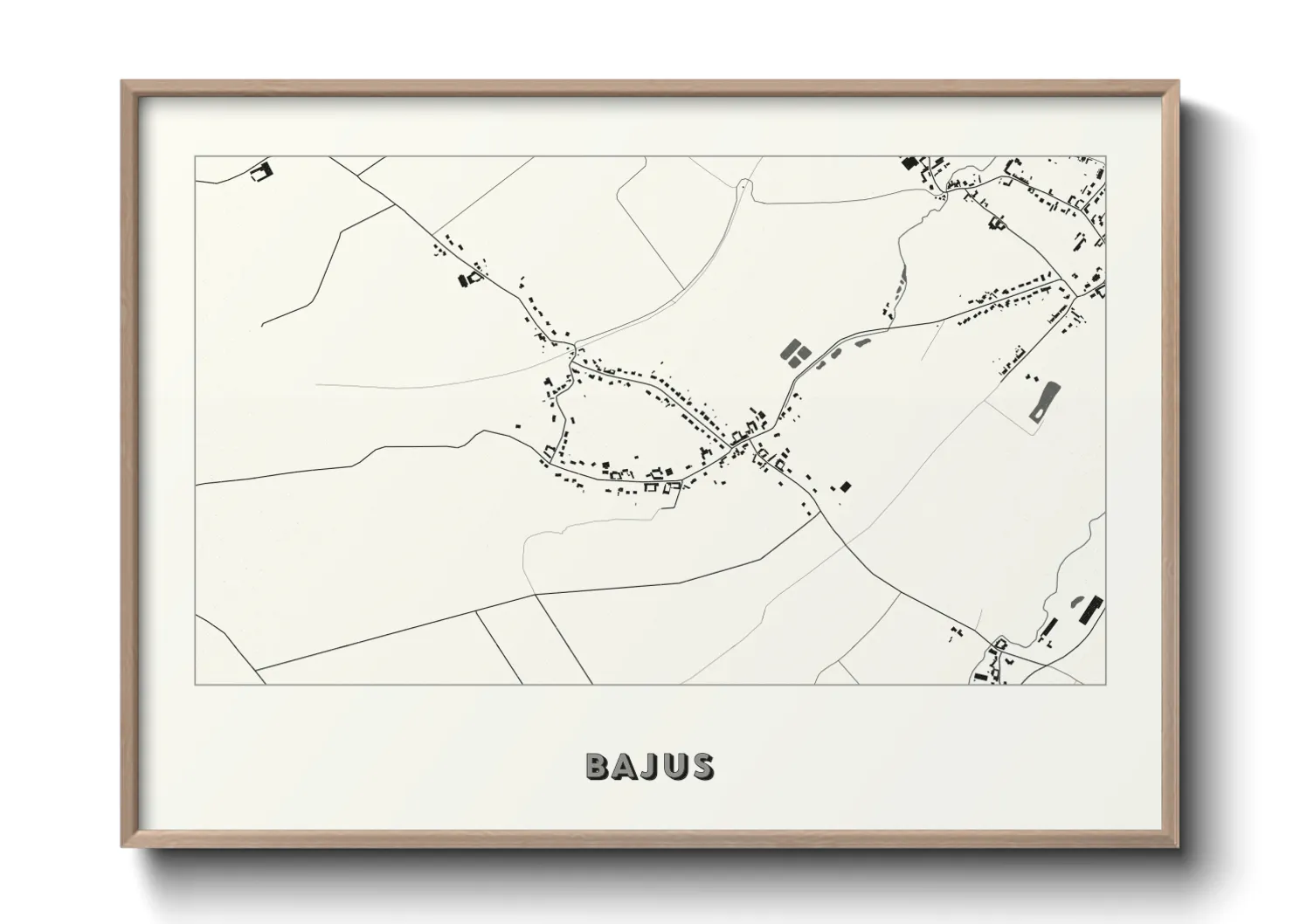 Une affiche de carte sur Bajus