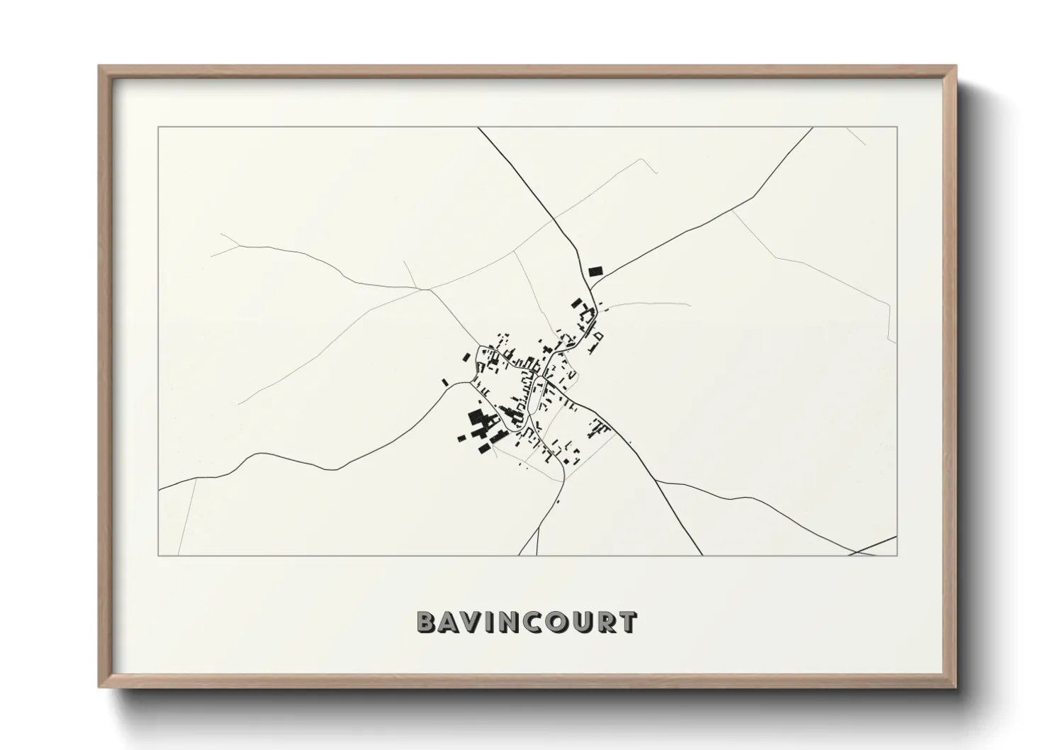 Une affiche de carte sur Bavincourt