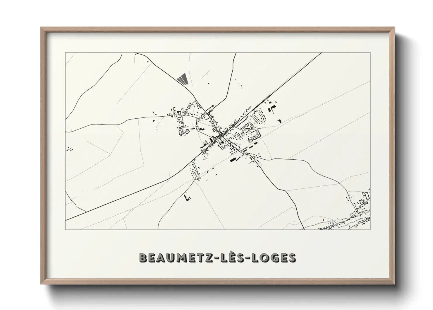 Une affiche de carte sur Beaumetz-lès-Loges