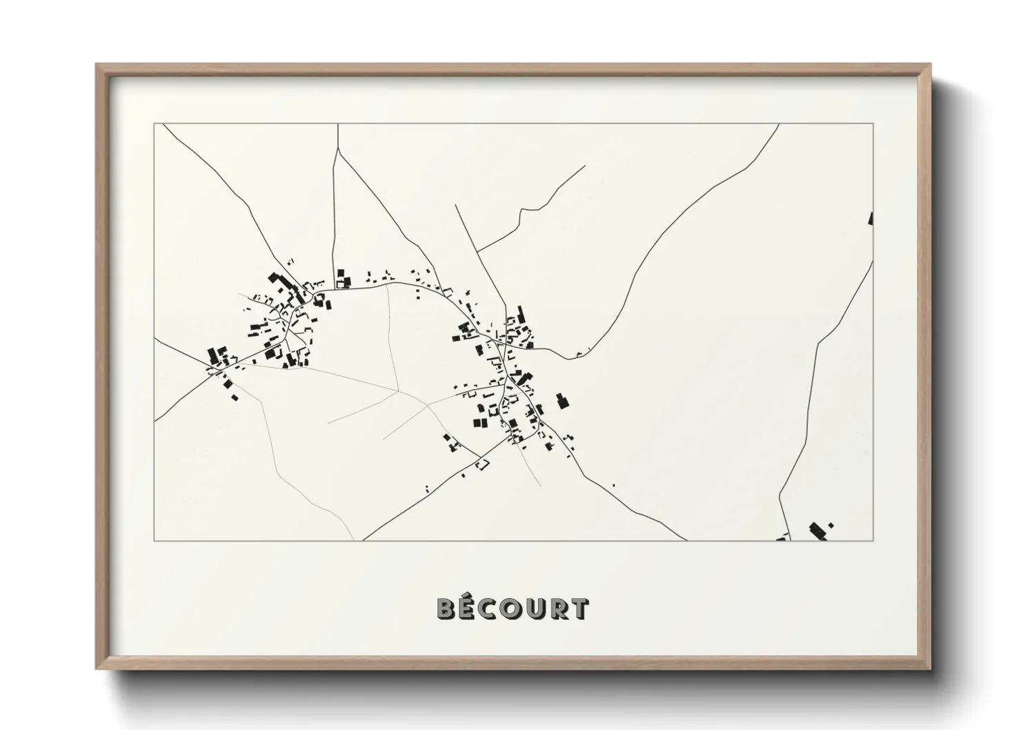 Une affiche de carte sur Bécourt